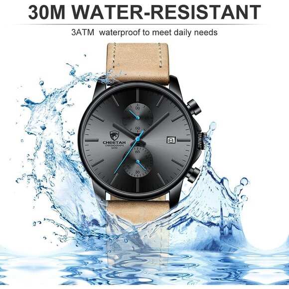 ⚡Tan Men’s Watch Fashion Sport Quartz Analog Mesh Stainless Steel Waterproof - Picture 5 of 8